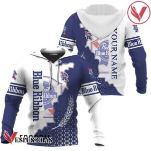 Personalized Pabst Blue Ribbon White And Blue Cracking Hoodie & Zip Hoodie - Vesles2014S