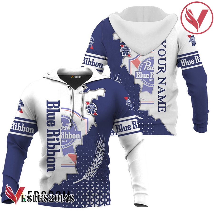 Personalized Pabst Blue Ribbon White And Blue Cracking Hoodie & Zip Hoodie - Vesles2014S
