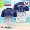 Personalized Pabst Blue Ribbon White And Blue Halftone Baseball Jersey, Perfect Gifts For Fans - Vesles2014S