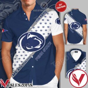 Personalized Penn State Nittany Lions Big Logo We Are Penn State Cobalt White Hawaiian Shirt And Short, Unique Gifts For Friends - Vesles2014S 1