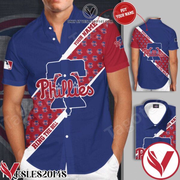 Personalized Philadelphia Phillies Ring The Bell Blue Red Hawaiian Shirt And Short, Unique Gifts For Friends - Vesles2014S 1