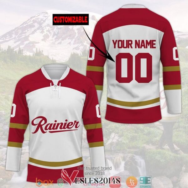 Personalized Rainier Beer Commercial Hockey Jersey Shirt, Trending Gifts For Fans - Vesles2014s