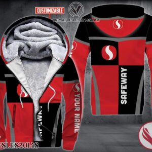 Personalized Safeway Black Red Uniform Custom Fleece Hoodie, Unique Gifts For Employee - Vesles2014S 1