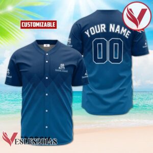 Personalized Samuel Adams Blue Halftone Baseball Jersey, Perfect Gifts For Fans - Vesles2014S