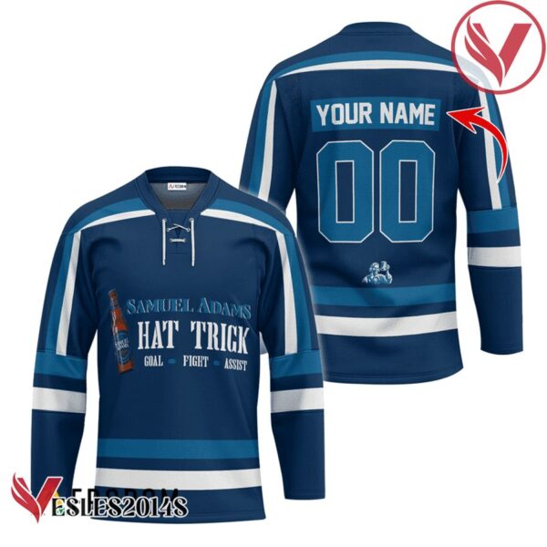 Personalized Samuel Adams Hat Trick Hockey Jersey - Vesles2014S