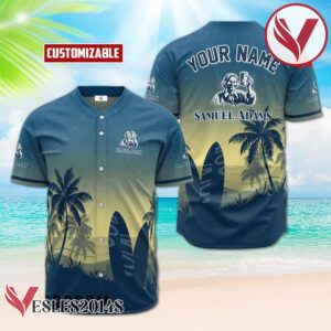 Personalized Samuel Adams Palm Tree Surfboard Baseball Jersey, Perfect Gifts For Fans - Vesles2014S