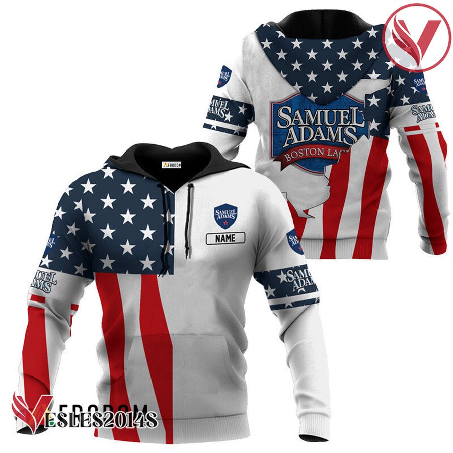 Personalized Samuel Adams USA Flag Hoodie & Zip Hoodie - Vesles2014S