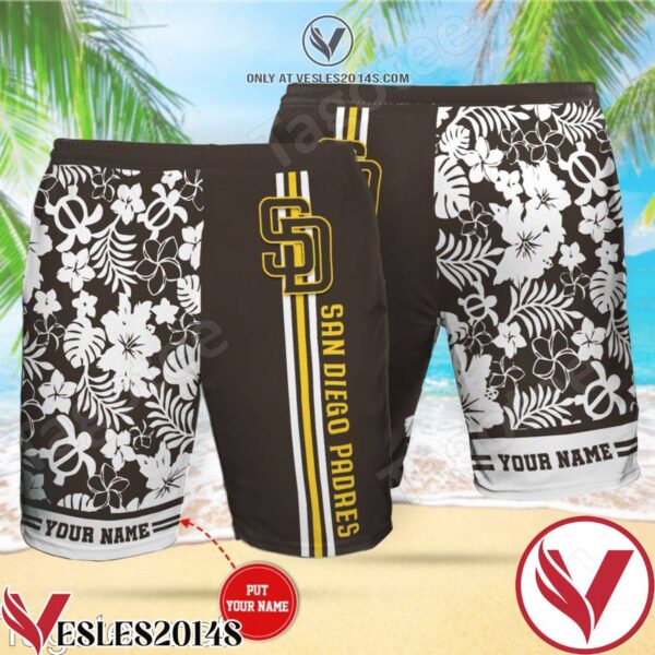 Personalized San Diego Padres Brown Hawaiian Shirt And Short, Unique Gifts For Friends - Vesles2014S 1