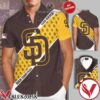 Personalized San Diego Padres Brown Yellow Hawaiian Shirt And Short, Unique Gifts For Friends - Vesles2014S 1
