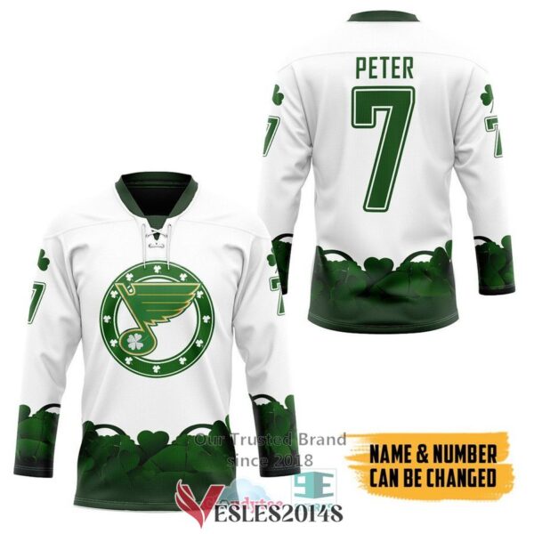 Personalized St. Louis Blues 2022 St Patrick Day Hockey Jersey, Trending Gifts For Fans - Vesles2014s 2