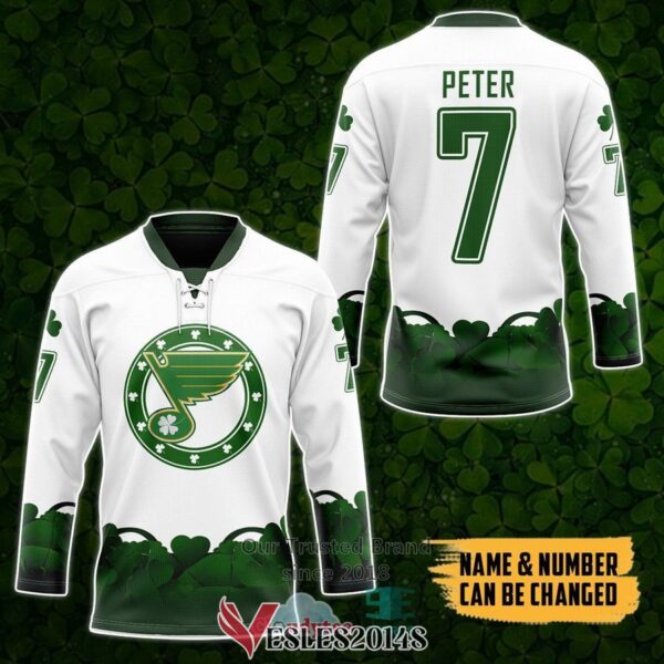 Personalized St. Louis Blues 2022 St Patrick Day Hockey Jersey, Trending Gifts For Fans - Vesles2014s 3