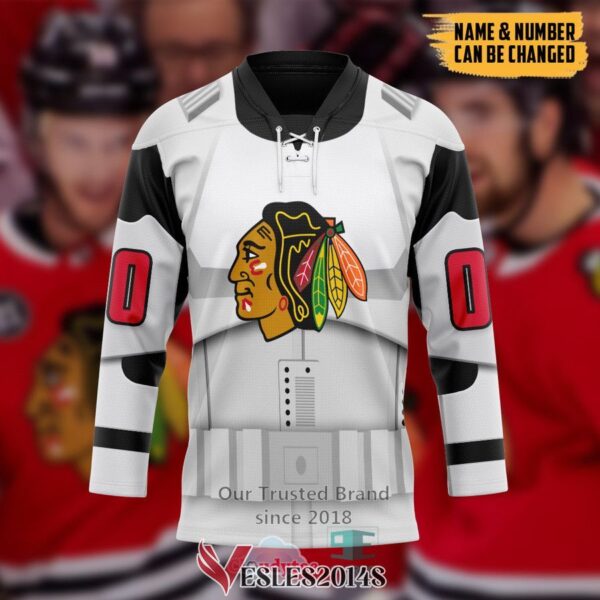 Personalized Star Wars x Chicago BlackHawks May The 4th Be With You Hockey Jersey, Trending Gifts For Fans - Vesles2014s 3