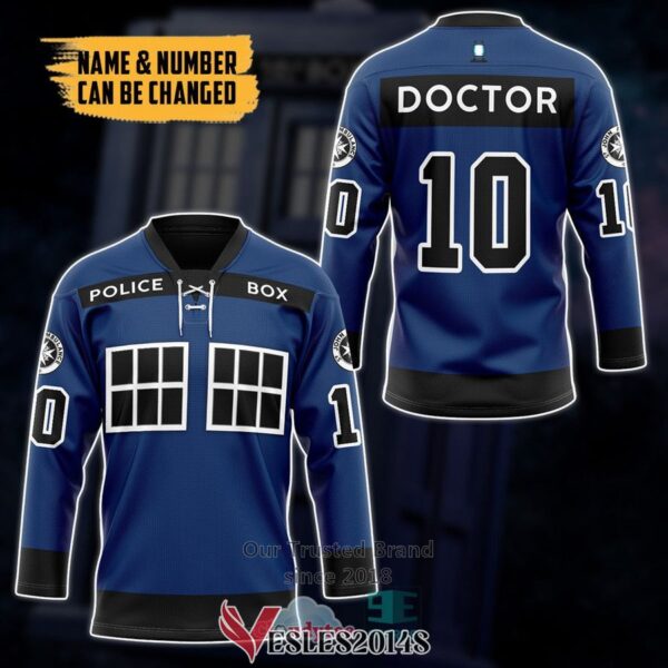 Personalized Tardis Doctor Who Hockey Jersey, Trending Gifts For Fans - Vesles2014s 2
