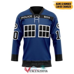 Personalized Tardis Doctor Who Hockey Jersey, Trending Gifts For Fans - Vesles2014s