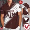 Personalized Texas A&M Aggies Big Logo Gig ‘Em Aggies Brown White Hawaiian Shirt And Short, Unique Gifts For Friends - Vesles2014S 1