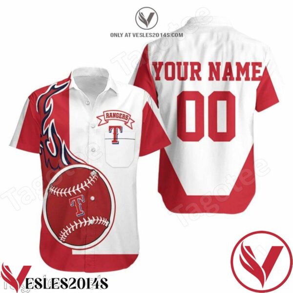 Personalized Texas Rangers Red And White Hawaiian Shirt, Unique Gifts For Friends - Vesles2014S 1