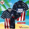 Personalized Tropical Vibes American Flag Bud Light Hawaiian Shirt, Best Summer Gifts For Fans - Vesles2014S