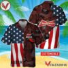 Personalized Tropical Vibes American Flag Budweiser Hawaiian Shirt, Best Summer Gifts For Fans - Vesles2014S
