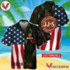 Personalized Tropical Vibes American Flag Jameson Hawaiian Shirt, Best Summer Gifts For Fans - Vesles2014S