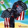Personalized Tropical Vibes US Flag Pabst Blue Ribbon Hawaiian Shirt, Best Summer Gifts For Fans - Vesles2014S
