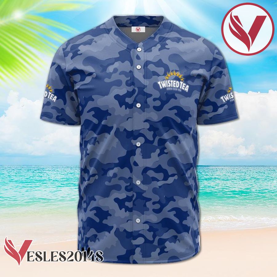 Personalized Twisted Tea Blue Camouflage Baseball Jersey, Perfect Gifts For Fans - Vesles2014S 2