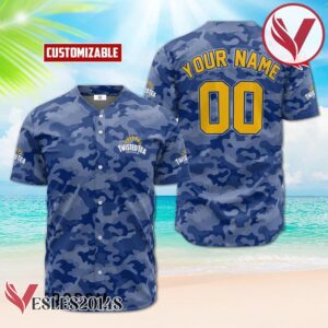Personalized Twisted Tea Blue Camouflage Baseball Jersey, Perfect Gifts For Fans - Vesles2014S