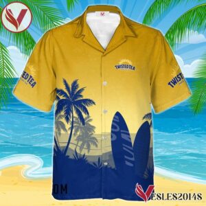 Personalized Twisted Tea Palm Tree Surfboard Hawaiian Shirt, Best Summer Gifts For Fans - Vesles2014S 1