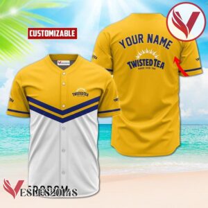 Personalized Twisted Tea Yellow And White Baseball Jersey, Perfect Gifts For Fans - Vesles2014S