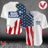 Personalized US Flag Bud Light Baseball Jersey, Perfect Gifts For Fans - Vesles2014S