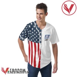 Personalized US Flag Bud Light Baseball Jersey, Perfect Gifts For Fans - Vesles2014S 2