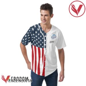 Personalized US Flag Busch Light Baseball Jersey, Perfect Gifts For Fans - Vesles2014S 2