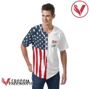 Personalized US Flag Coors Light Baseball Jersey, Perfect Gifts For Fans - Vesles2014S 2