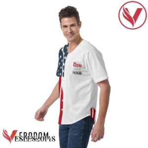 Personalized US Flag Coors Light Baseball Jersey, Perfect Gifts For Fans - Vesles2014S 3