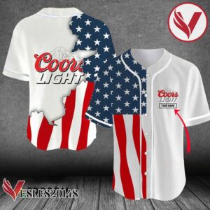 Personalized US Flag Coors Light Baseball Jersey, Perfect Gifts For Fans - Vesles2014S