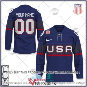 Personalized USA Hockey Away 2022 Olympic Hockey Jersey, Trending Gifts For Fans - Vesles2014s
