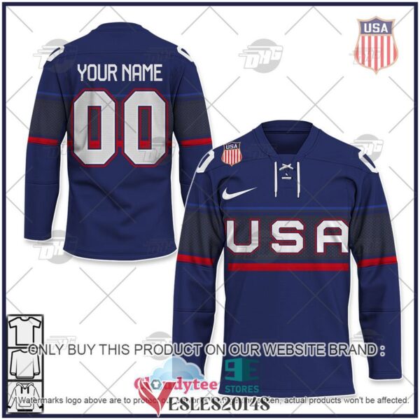 Personalized USA Hockey Away 2022 Olympic Hockey Jersey, Trending Gifts For Fans - Vesles2014s