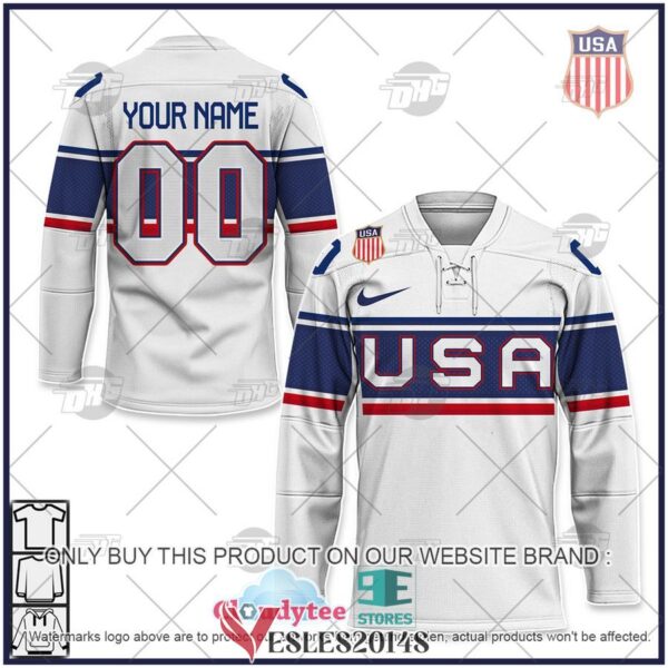 Personalized USA Hockey Home 2022 Olympic Hockey Jersey, Trending Gifts For Fans - Vesles2014s