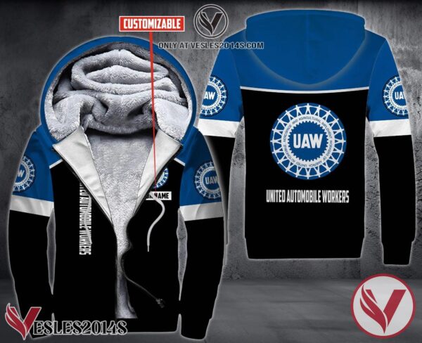 Personalized United Automobile Workers Uniform Fleece Hoodie, Unique Gifts For Employee - Vesles2014S 1