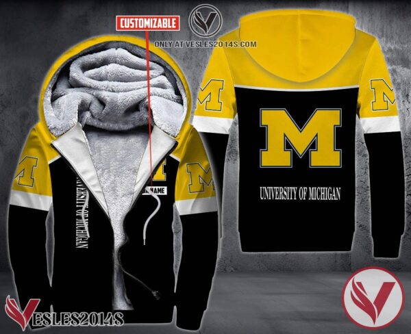 Personalized University Of Michigan Uniform Custom Fleece Hoodie, Unique Gifts For Employee - Vesles2014S 1