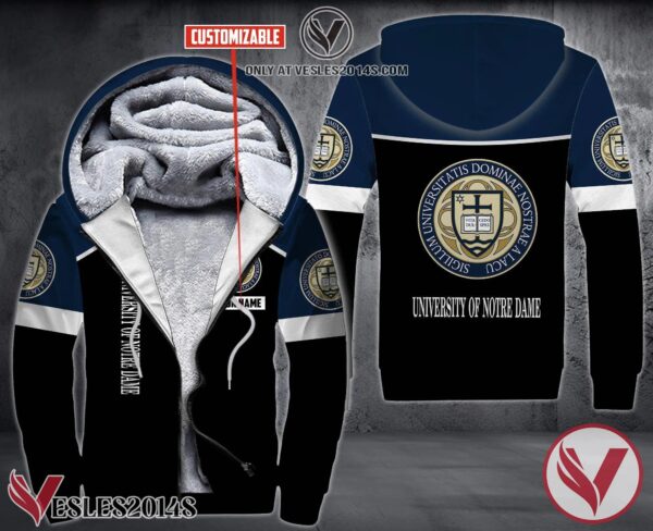 Personalized University Of Notre Dame Uniform Custom Fleece Hoodie, Unique Gifts For Employee - Vesles2014S 1