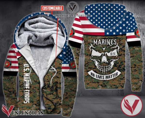 Personalized Usmc Uniform Fleece Hoodie, Unique Gifts For Employee - Vesles2014S 1