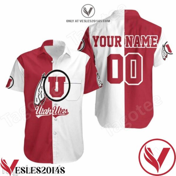 Personalized Utah Utes Red And White Hawaiian Shirt, Unique Gifts For Friends - Vesles2014S 1