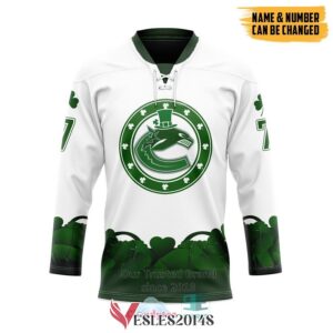 Personalized Vancouver Canucks 2022 St Patrick Day Hockey Jersey, Trending Gifts For Fans - Vesles2014s