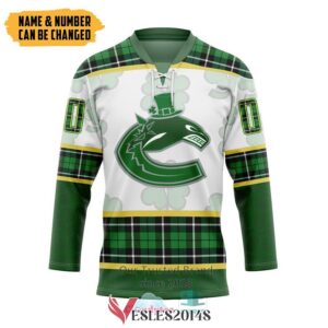 Personalized Vancouver Canucks St Patrick Day Hockey Jersey, Trending Gifts For Fans - Vesles2014s