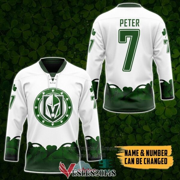 Personalized Vegas Golden Knights 2022 St Patrick Day Hockey Jersey, Trending Gifts For Fans - Vesles2014s 3