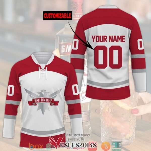 Personalized Vodka Smirnoff Red Jersey Hockey Shirt, Trending Gifts For Fans - Vesles2014s