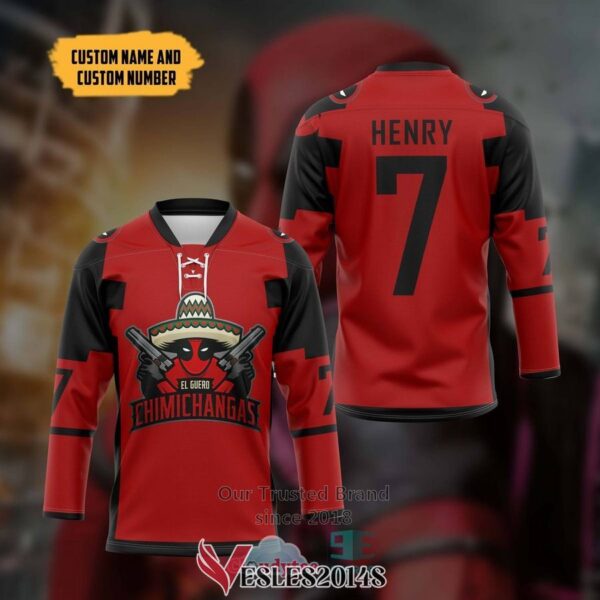 Personalized Wade Wilson Hockey Jersey, Trending Gifts For Fans - Vesles2014s 3