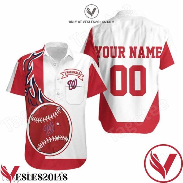 Personalized Washington Nationals Red And White Hawaiian Shirt, Unique Gifts For Friends - Vesles2014S 1