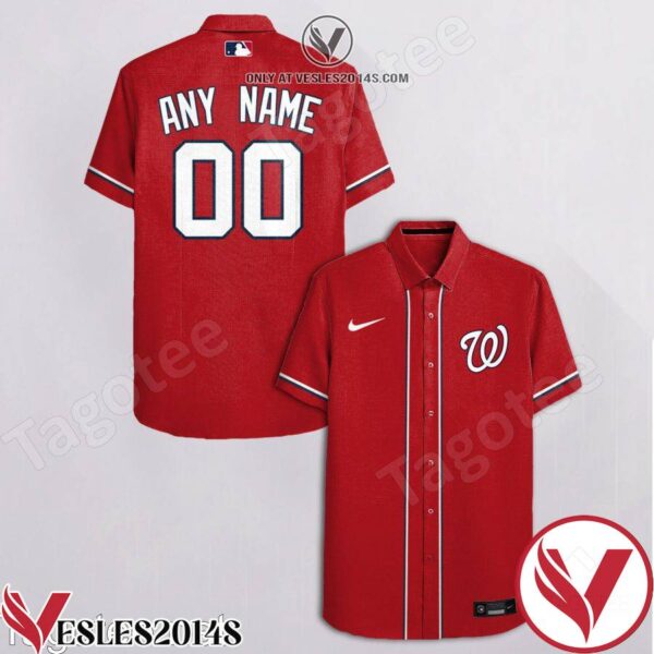 Personalized Washington Nationals Red Hawaiian Shirt And Short, Unique Gifts For Friends - Vesles2014S 1