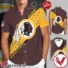 Personalized Washington Redskins Football Team Brown Hawaiian Shirt And Short, Unique Gifts For Friends - Vesles2014S 1